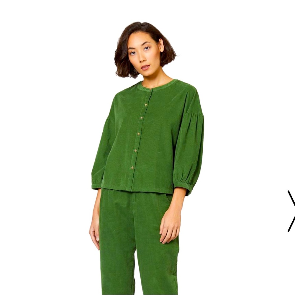 Gorman Moss Green Eva Blouse Corded, size 14